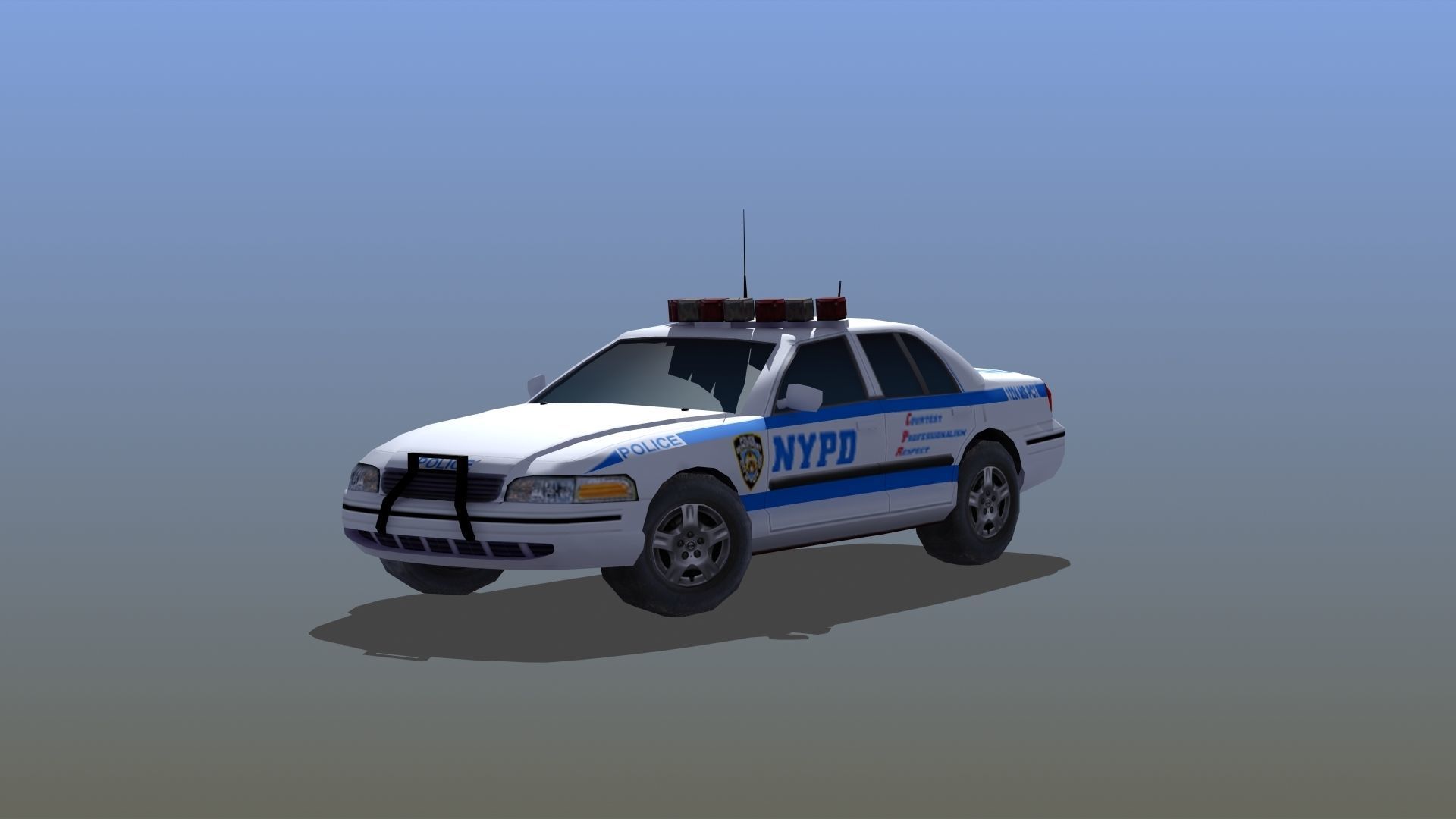Police Patrol Car Low-poly 3D model_25