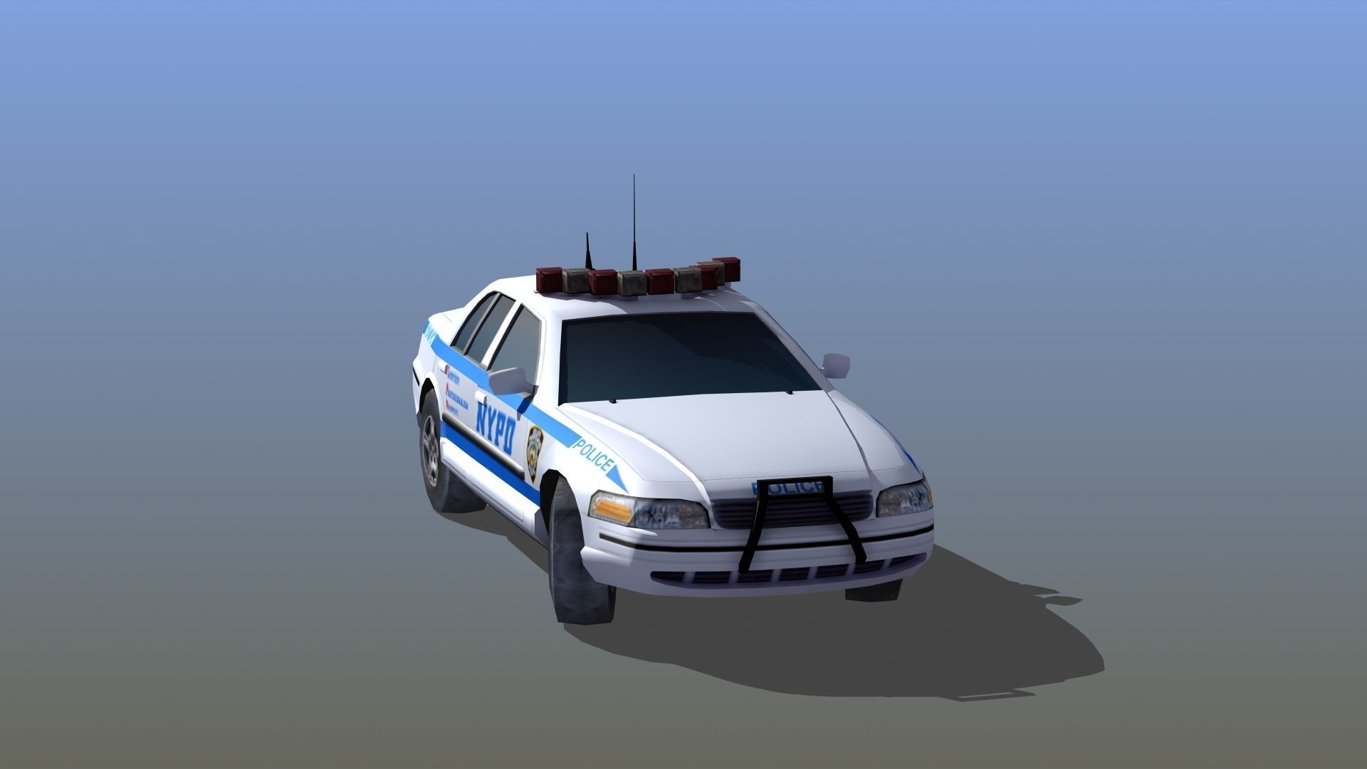 Police Patrol Car Low-poly 3D model_23