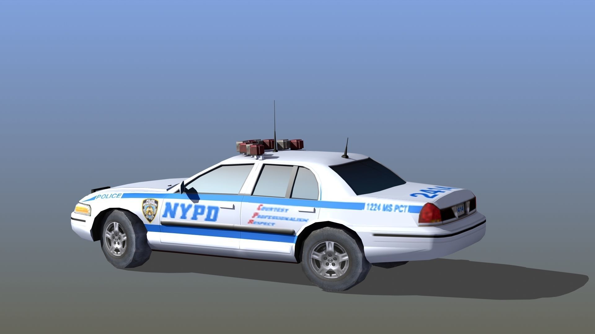 Police Patrol Car Low-poly 3D model_37