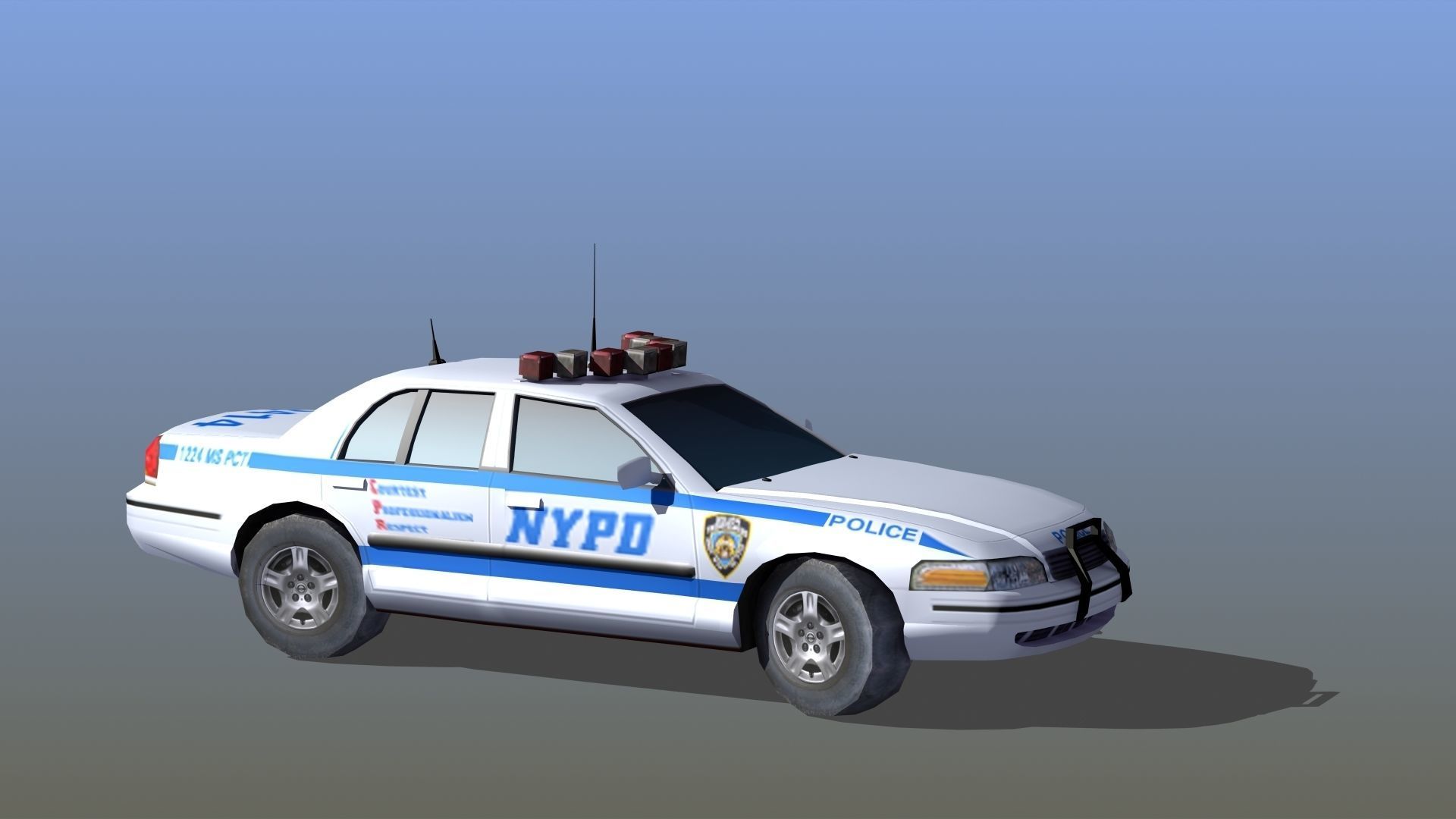 Police Patrol Car Low-poly 3D model_18