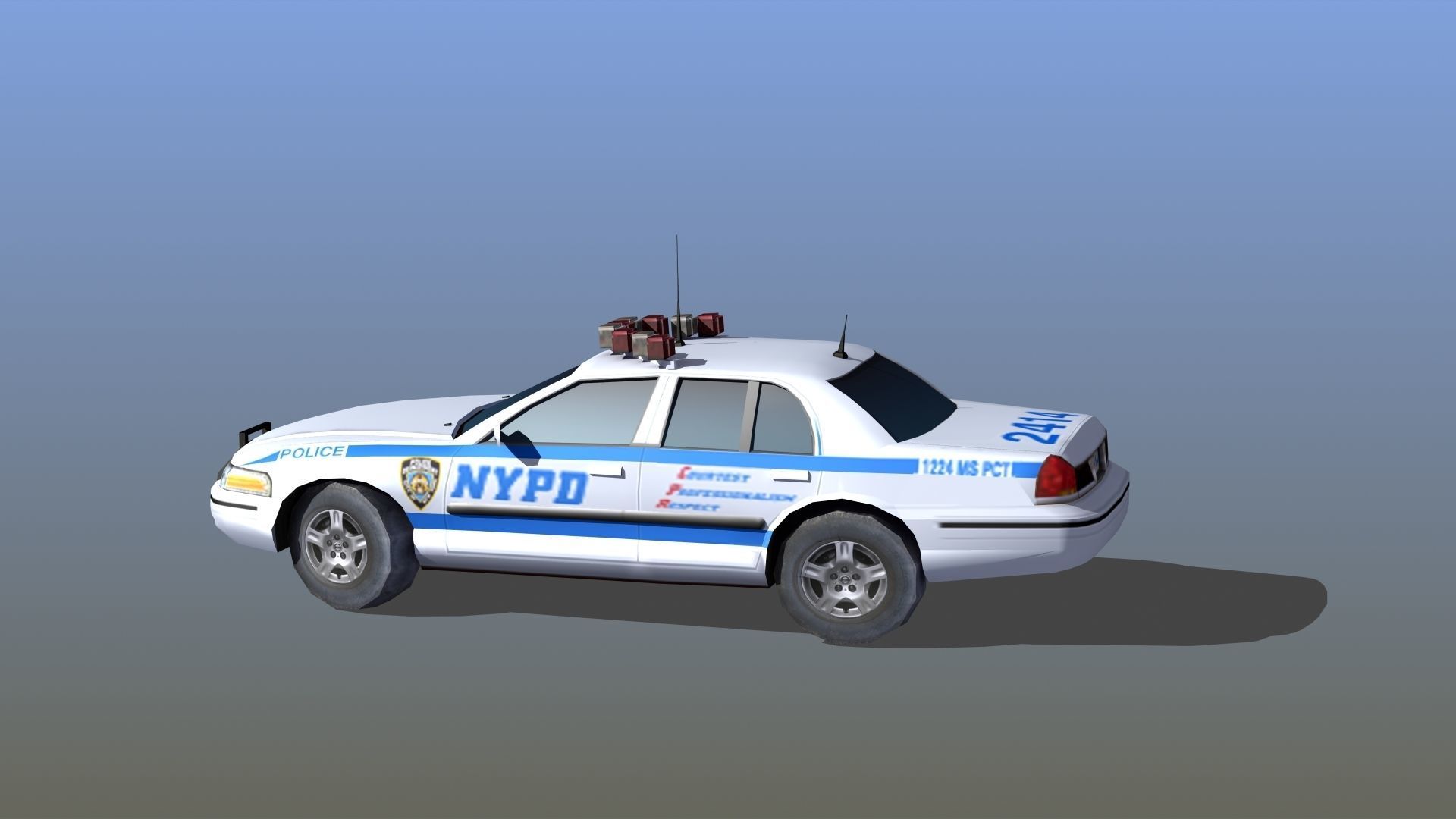 Police Patrol Car Low-poly 3D model_35