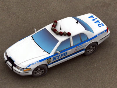 Police Patrol Car Low-poly 3D model_19
