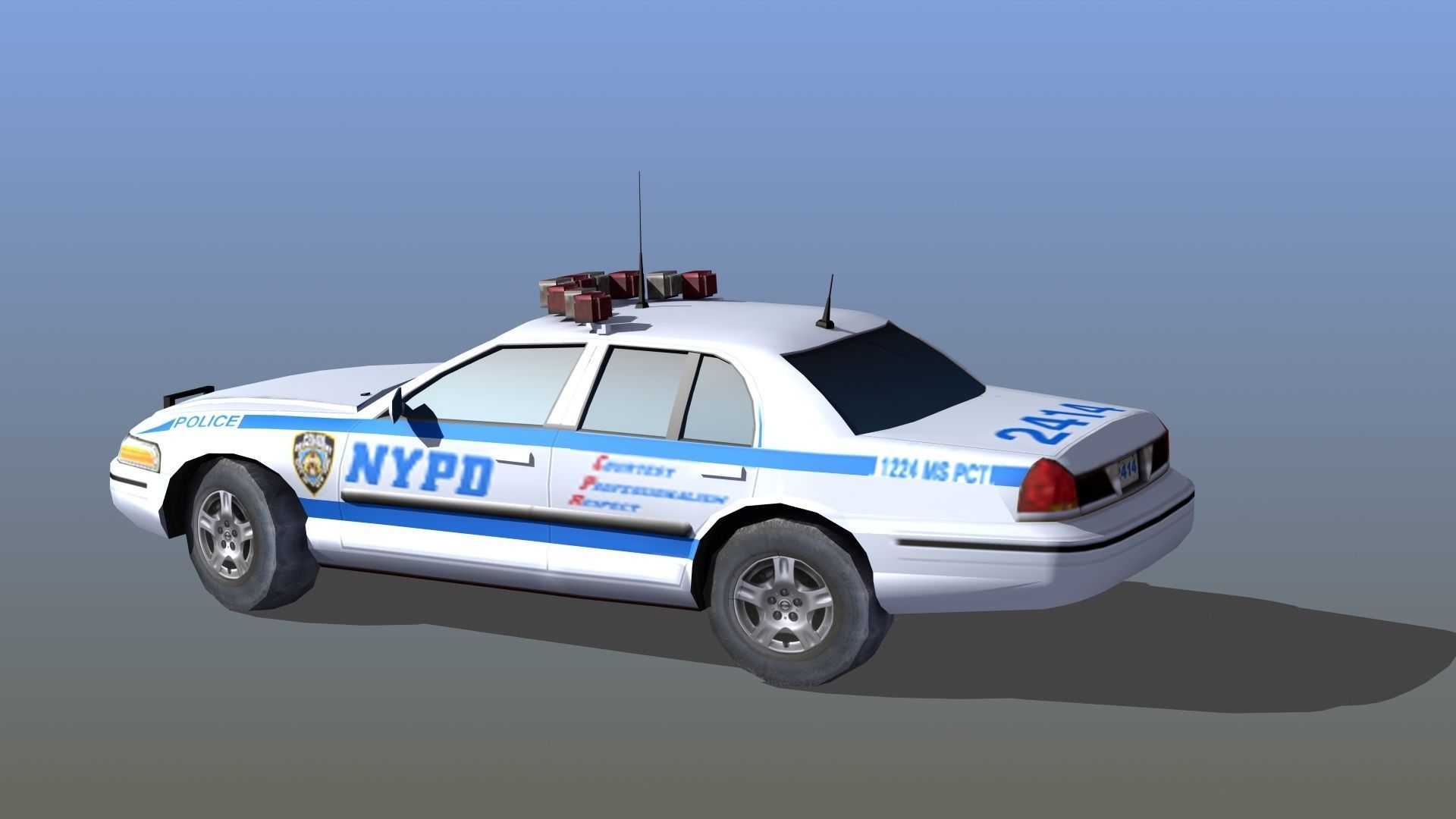 Police Patrol Car Low-poly 3D model_34