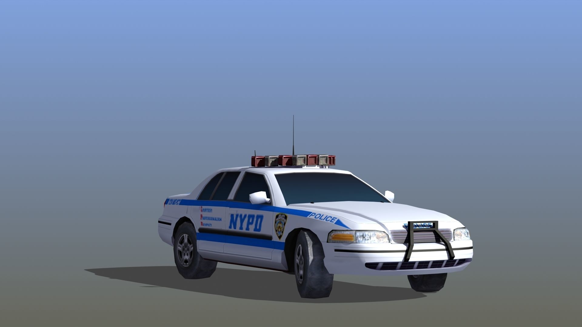 Police Patrol Car Low-poly 3D model_32