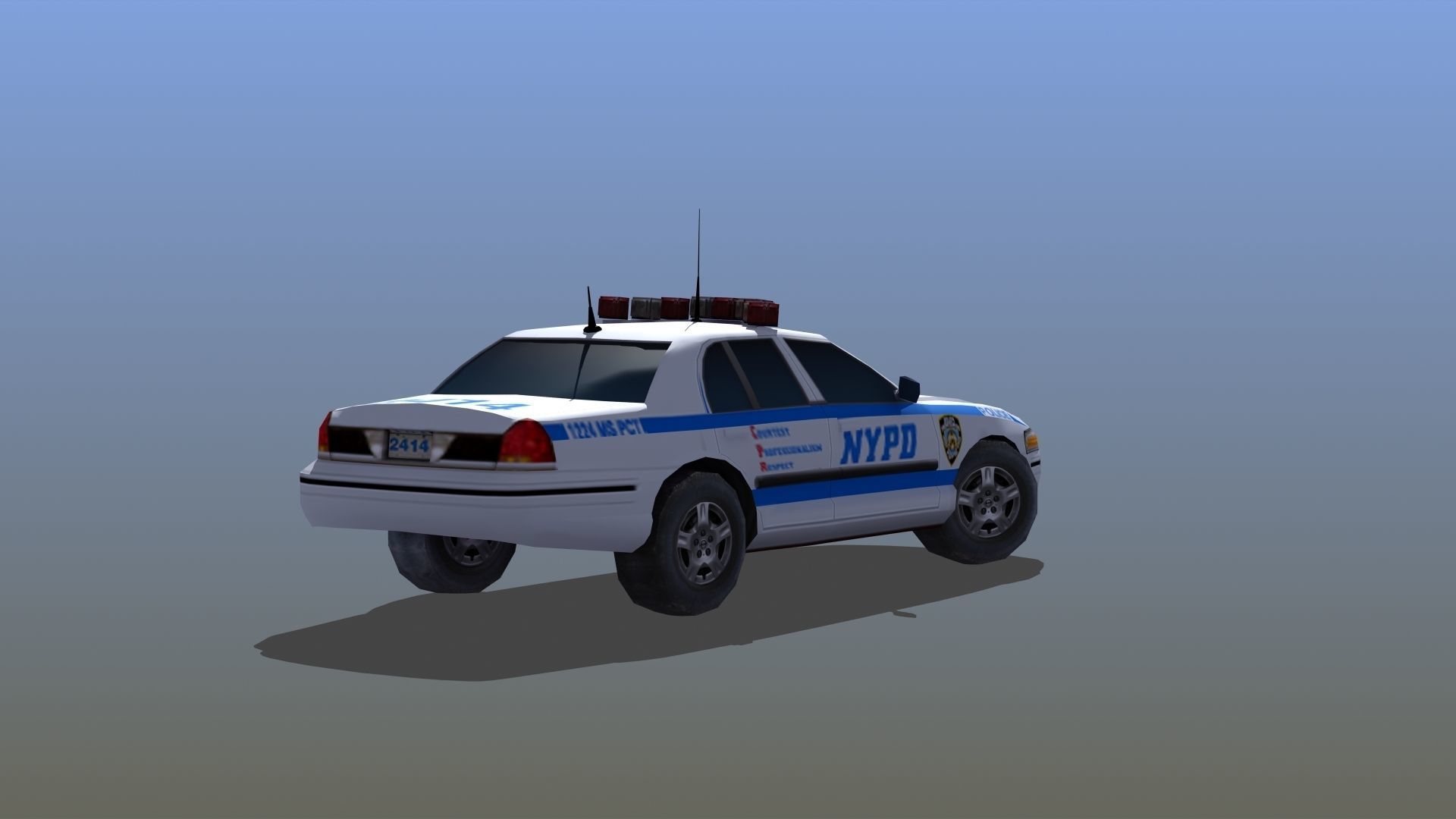 Police Patrol Car Low-poly 3D model_42