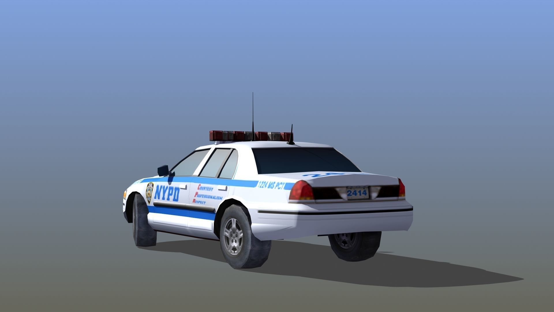 Police Patrol Car Low-poly 3D model_38