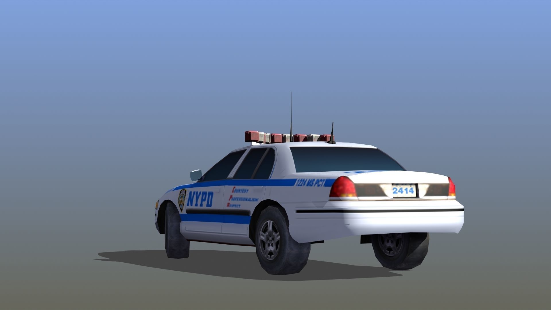 Police Patrol Car Low-poly 3D model_11