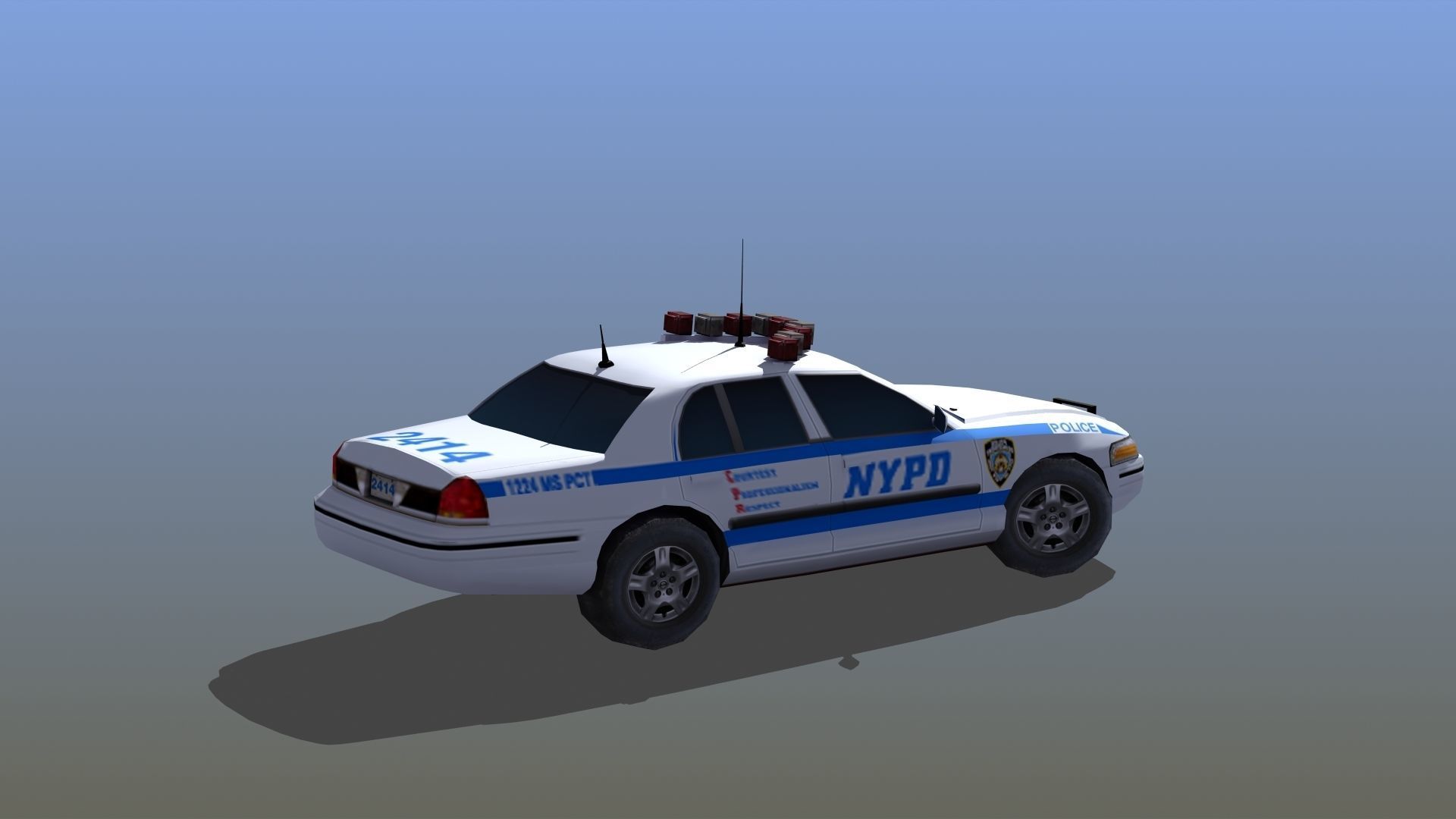 Police Patrol Car Low-poly 3D model_28