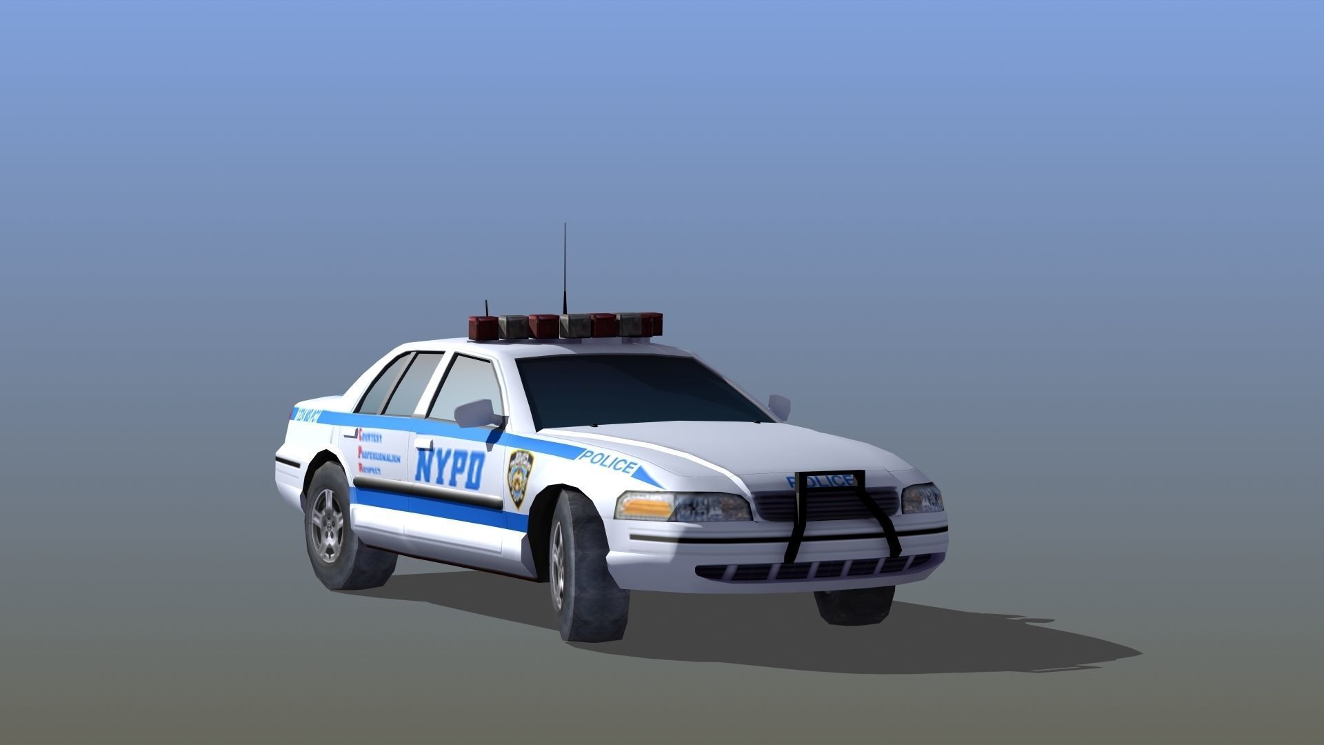 Police Patrol Car Low-poly 3D model_20