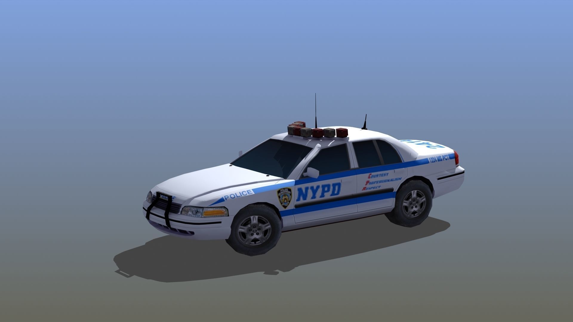 Police Patrol Car Low-poly 3D model_48