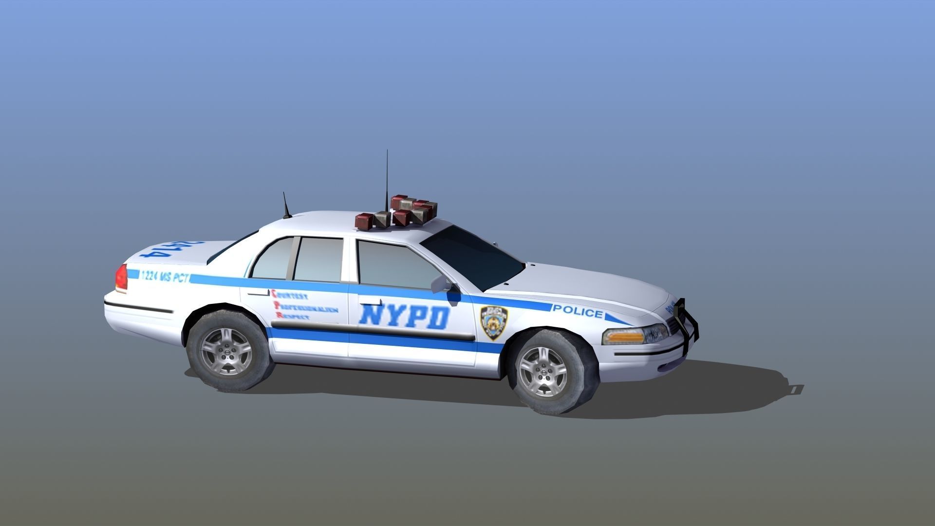 Police Patrol Car Low-poly 3D model_16