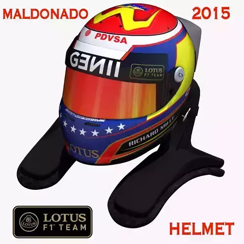 Pastor Maldonado Helmet 2015 Low-poly 3D model