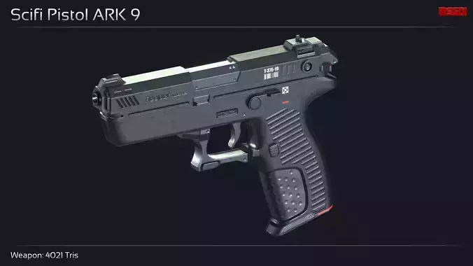 Scifi Pistol ARK 9 Low-poly 3D model