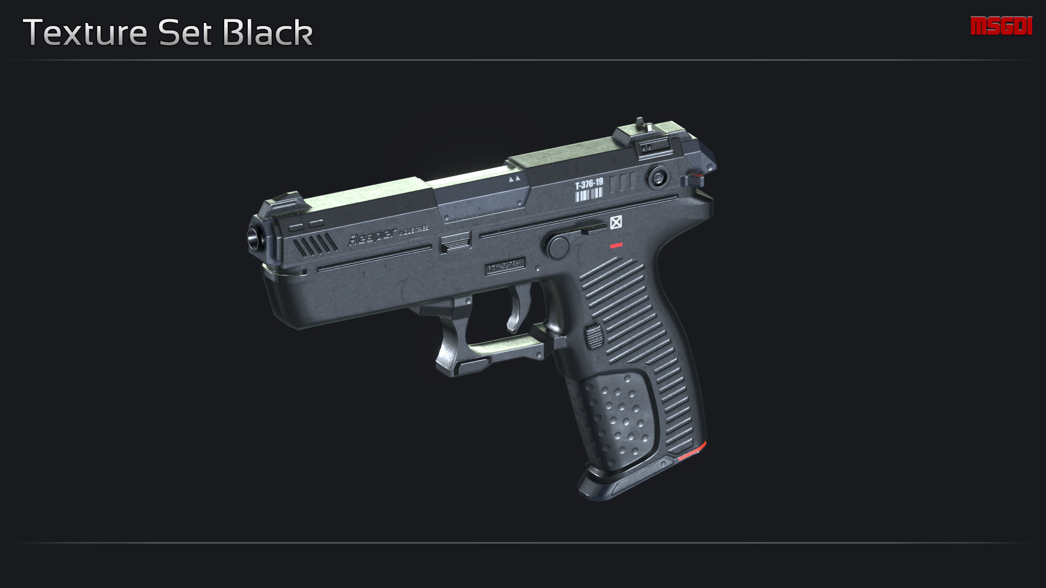 Scifi Pistol ARK 9 Low-poly 3D model_9