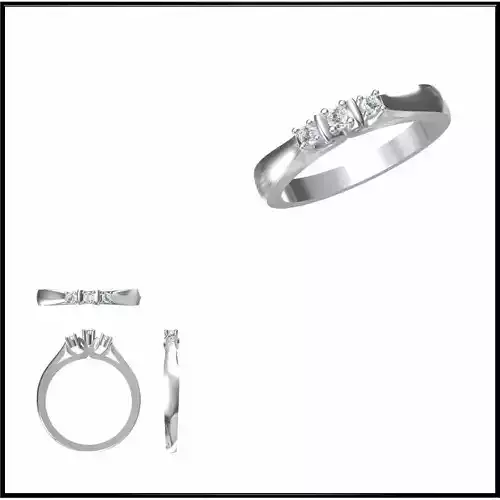 JCD Format Vintage three stone ring rhinoceros jewelry design