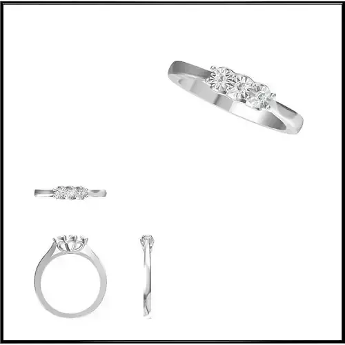 JCD Format Vintage three stone ring rings metal file