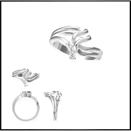 JCD Format Vintage three stone ring rings jewelry cam