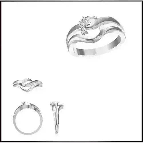 JCD Format Vintage three stone ring rings jewelry cad programs