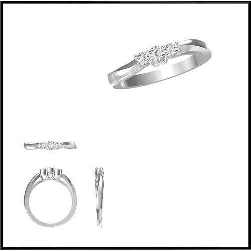 JCD Format Vintage three stone ring rings jewelry cad cam 3D print model