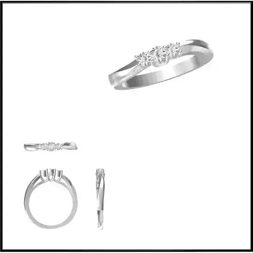 JCD Format Vintage three stone ring rings jewelry cad cam