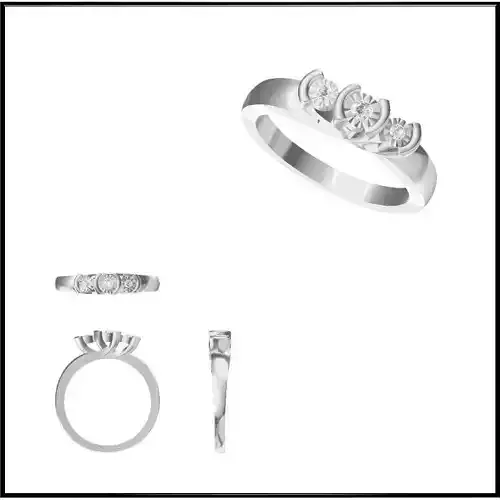 JCD Format Vintage three stone ring rings jewelry cad