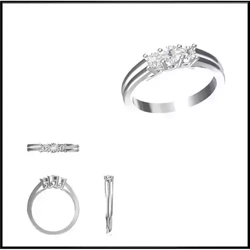 JCD Format Vintage three stone ring rings jewelcad