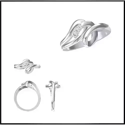 JCD Format Vintage three stone ring rings cad three stone ring