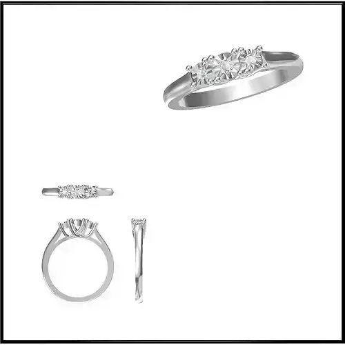 JCD Format Vintage three stone ring rings cad jewellery design