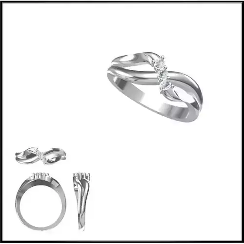 JCD Format Vintage three stone ring Diamond jewellery design