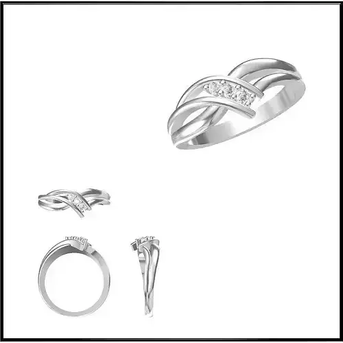 JCD Format Vintage three stone ring rings 3d jewelry files