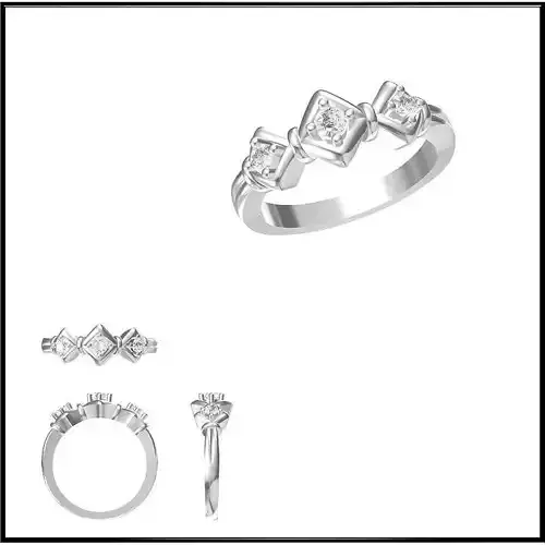 JCD Format  Diamond three stone ring rings ring cad