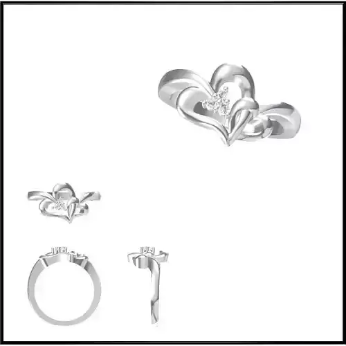 JCD Format  Diamond three stone ring rings jewelcad