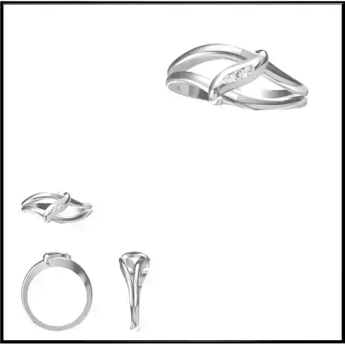 JCD Format  Diamond three stone ring rings 3dm jewelry