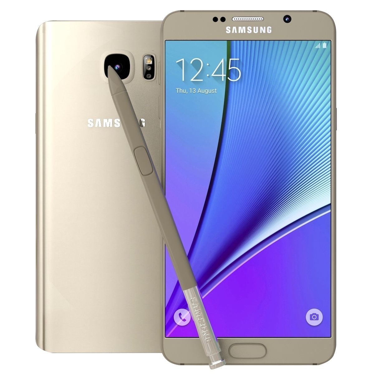 Samsung Galaxy Note 5 Gold Platinum 3D model_1