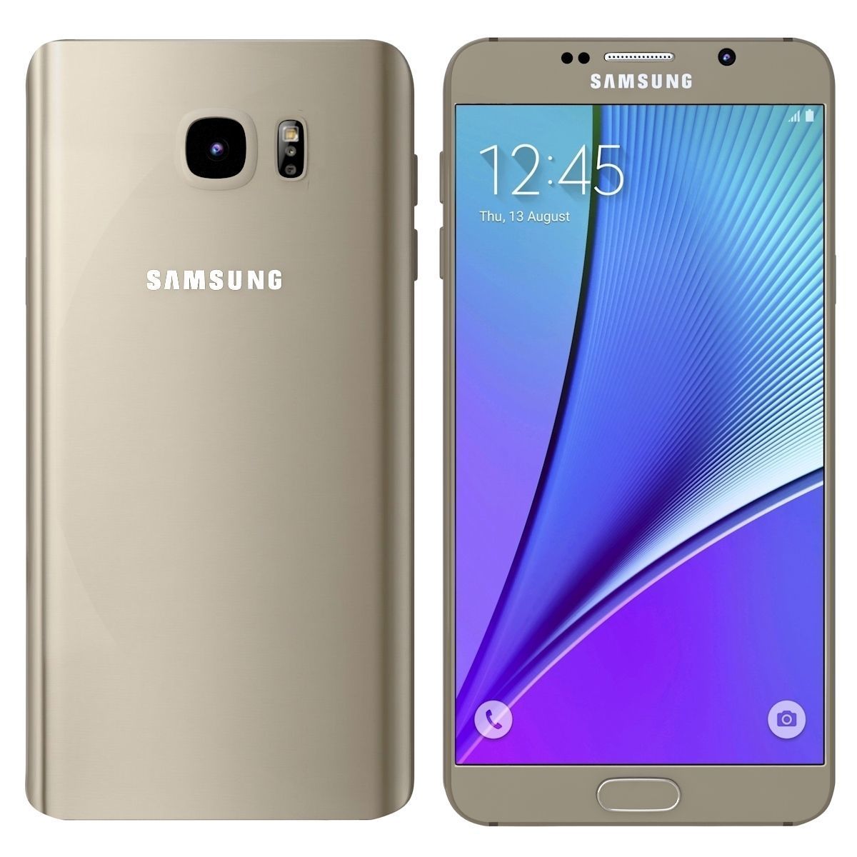 Samsung Galaxy Note 5 Gold Platinum 3D model_3