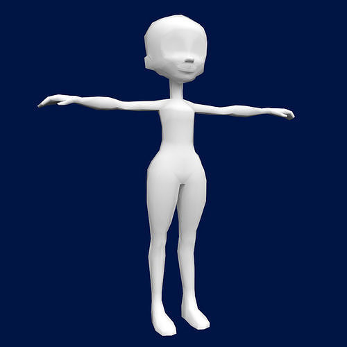 Low Poly 3D model of a girl Low-poly 3D model
