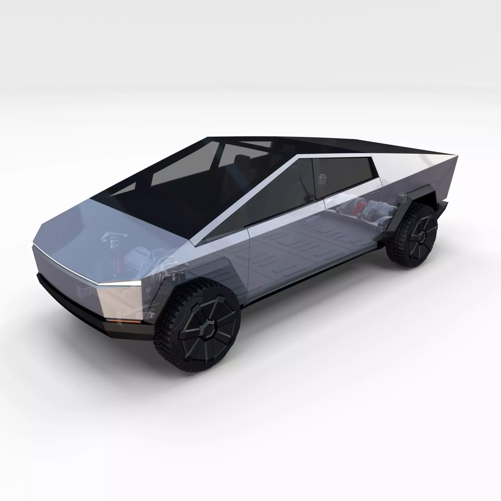 Tesla Cybertruck with chassis 3D model