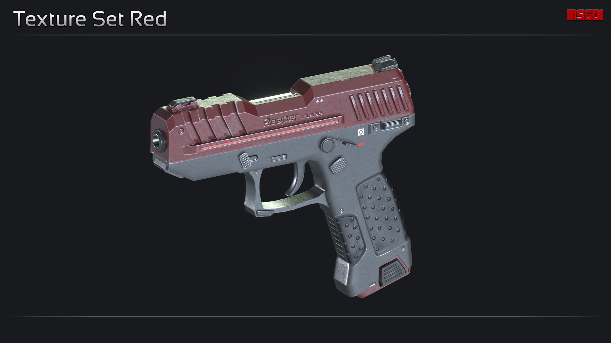 Scifi Pistol NKK 27 Low-poly 3D model_12