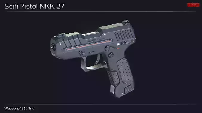 Scifi Pistol NKK 27 Low-poly 3D model