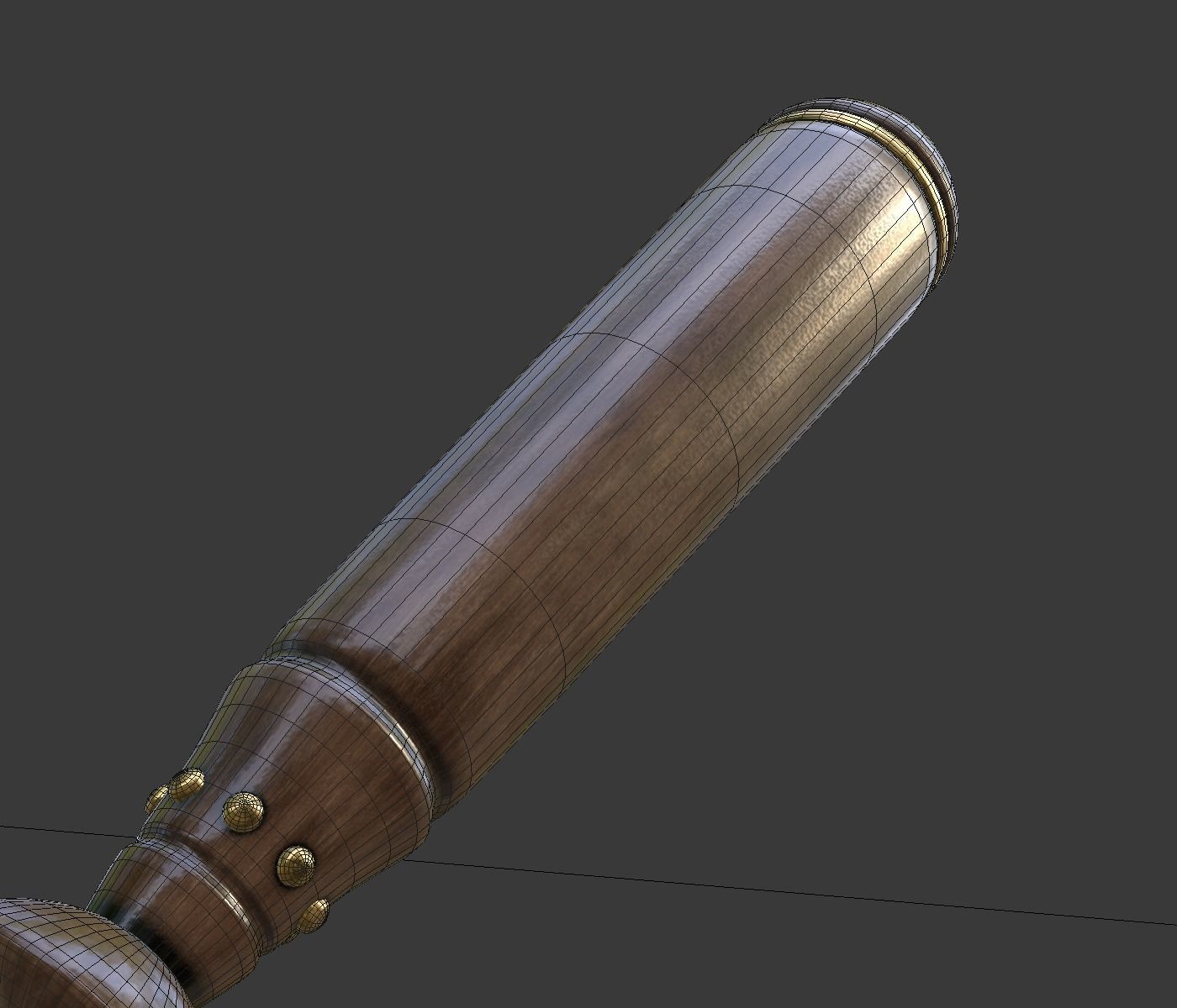 Knife model with wooden handle 3D model_4
