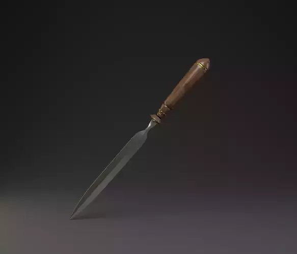 Knife model with wooden handle