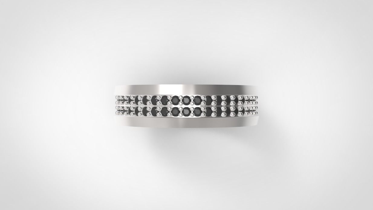 Wedding bands double row with diamonds 3D print model 3D model_2