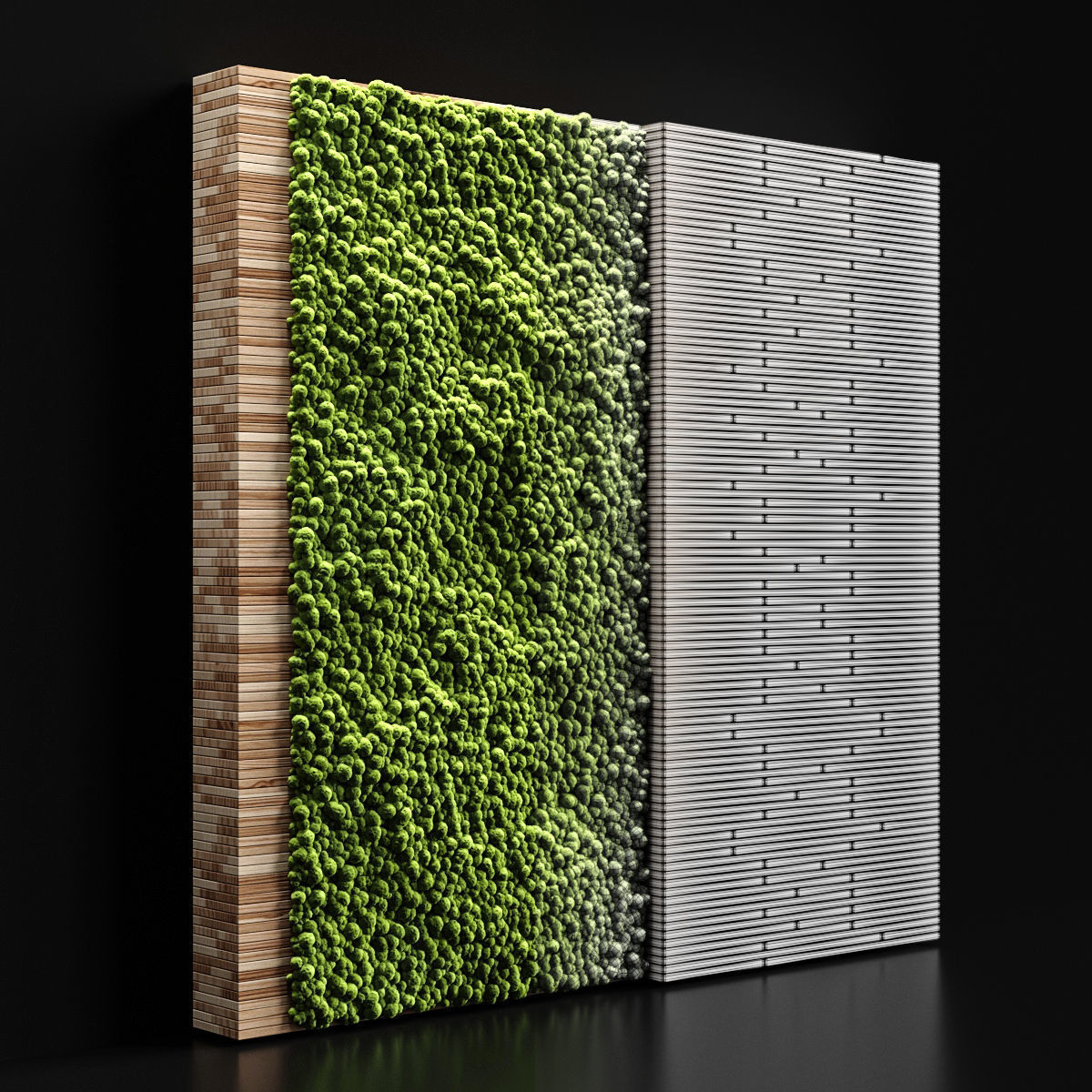 Vertical garden and planks 2 3D model_4