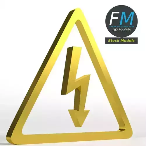 High voltage electric shock symbol