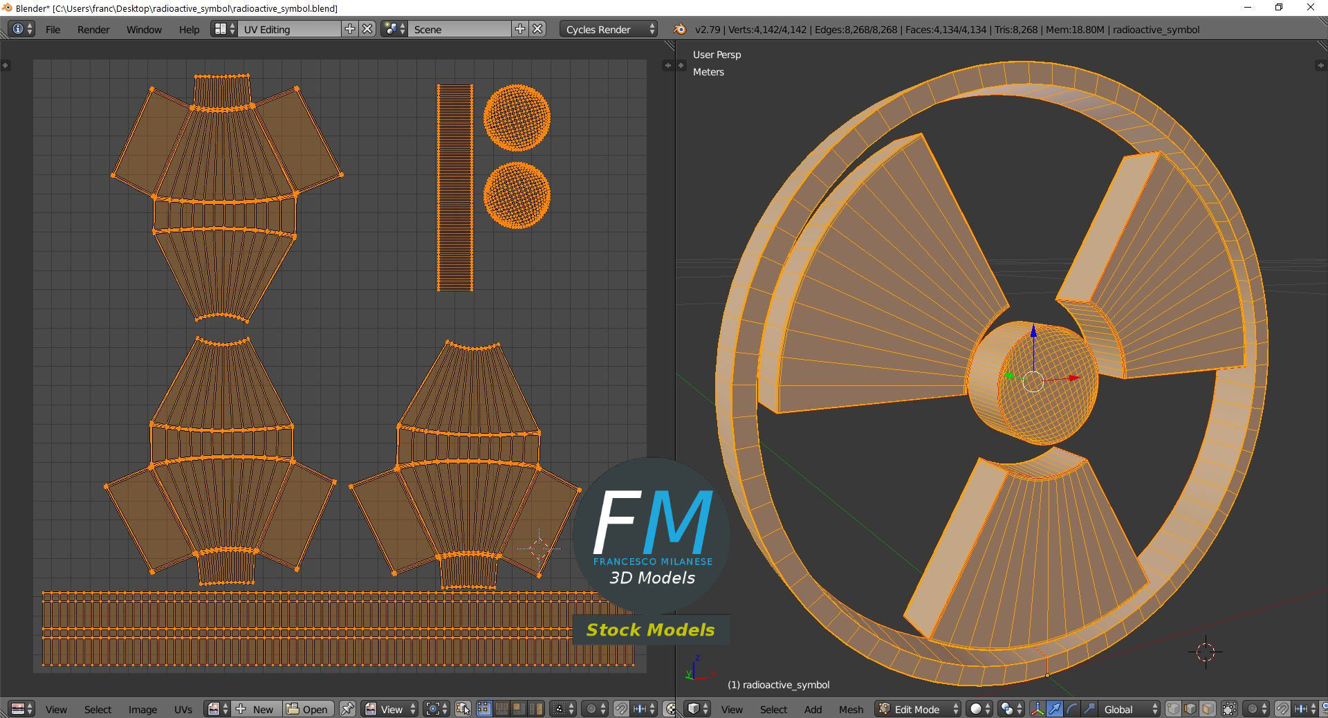 Radioactive symbol 3D model_10