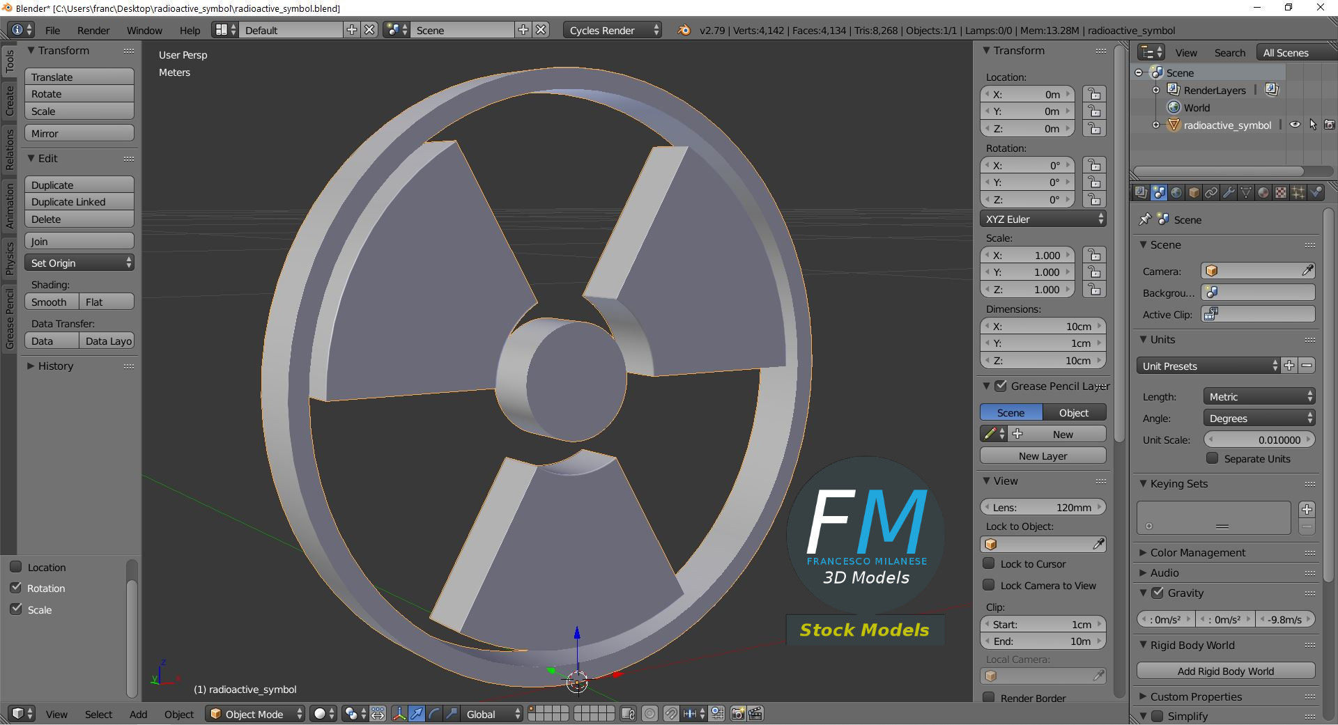 Radioactive symbol 3D model_9