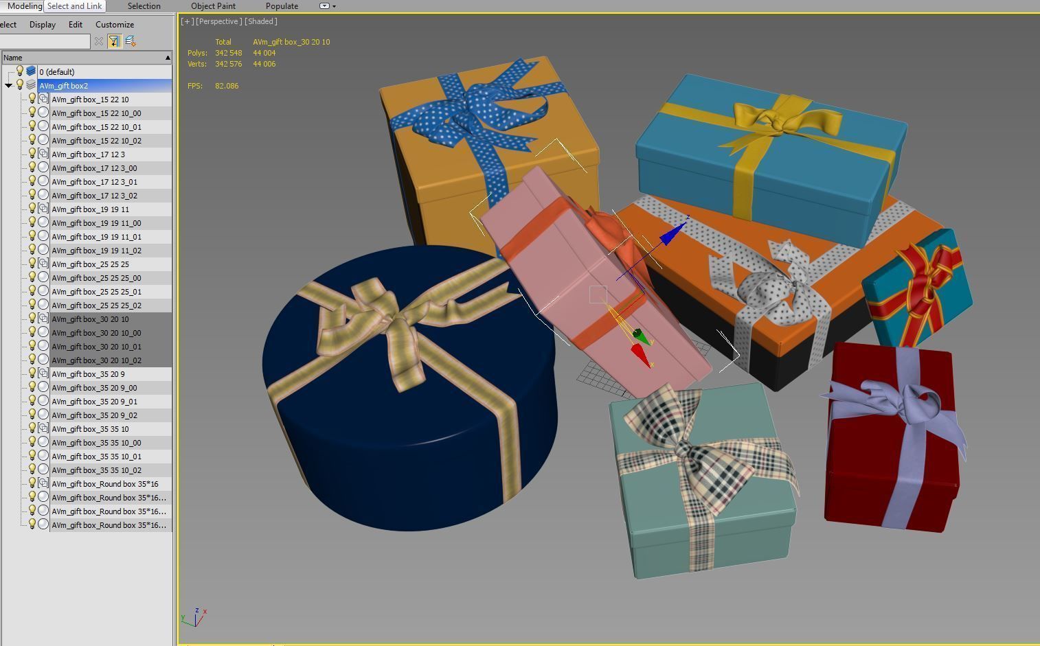 Gift boxes with bows part 2 3D model_27