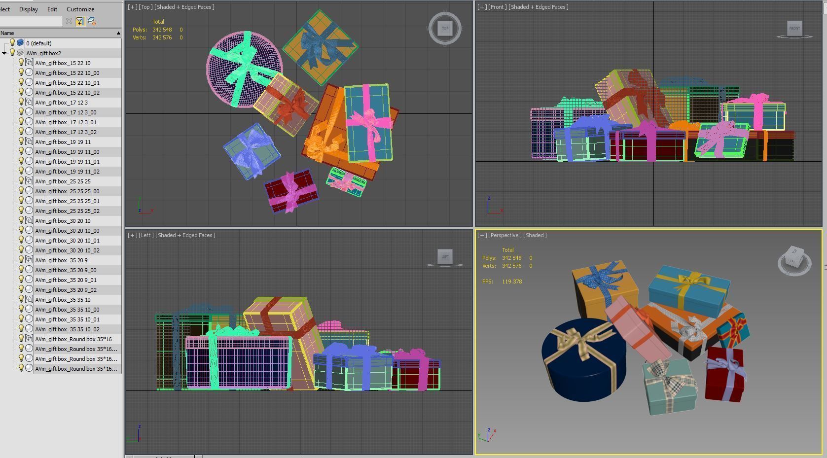 Gift boxes with bows part 2 3D model_28