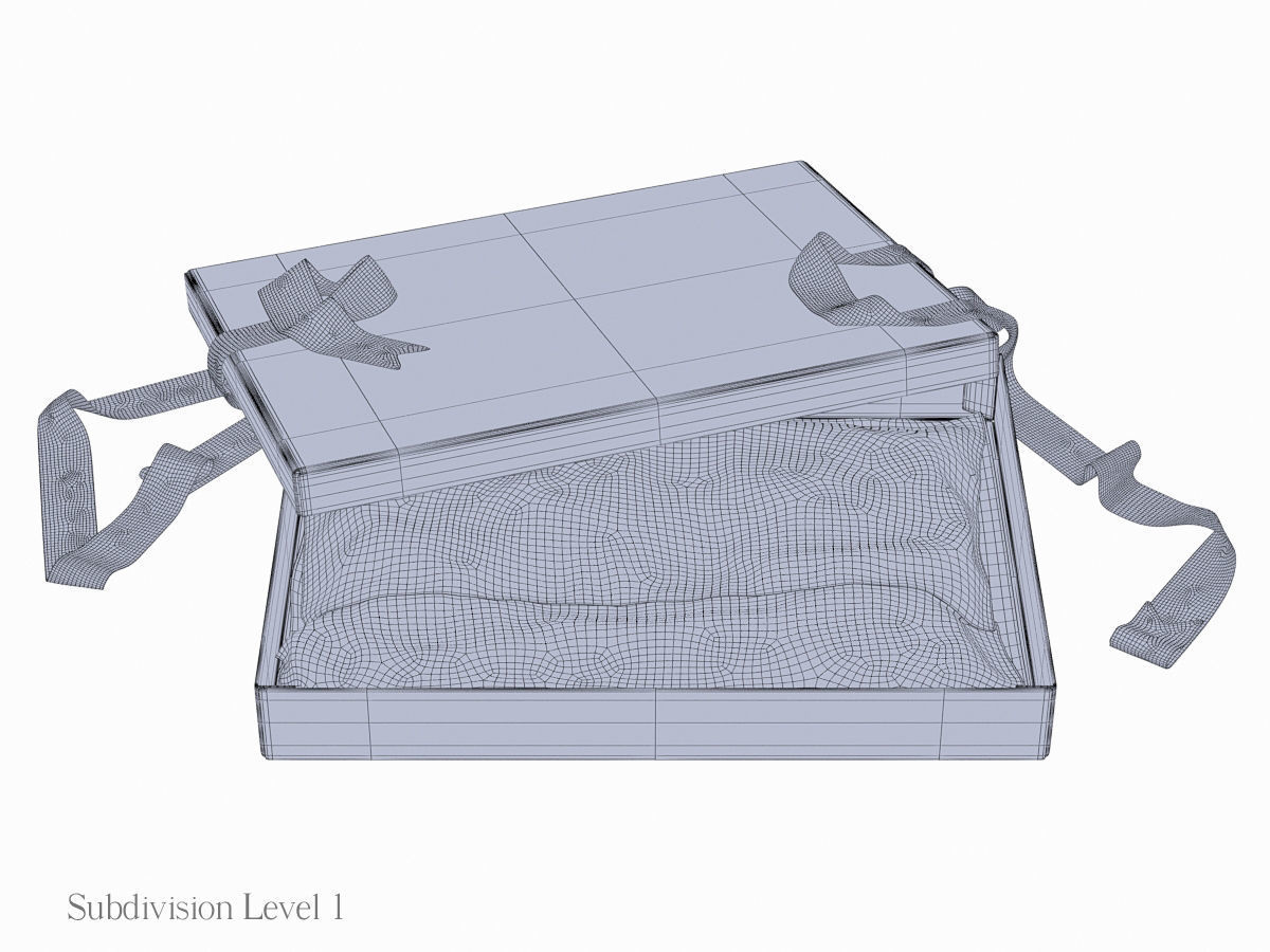 Open gift box with ribbon 3D model_8