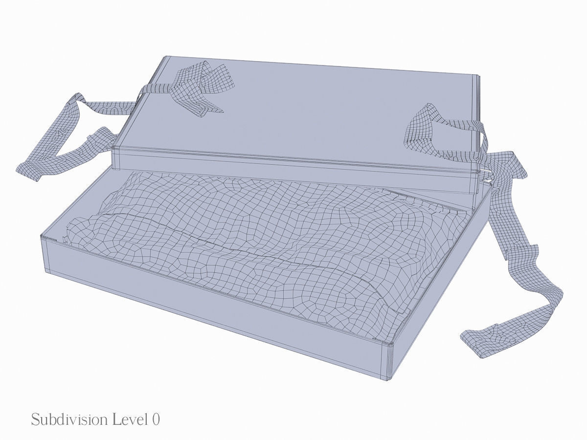 Open gift box with ribbon 3D model_10